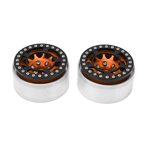 Cerlyiont 2 PCs Aluminiumlegierung Beadlock Wheel Rim Hub, RC Beadlock Wheel Wheel Hub Aluminium -Legierung hoher CNC -Bearbeitung 1,9 Zoll Fernbedienungssteuerauto Wheel -Hub (Gold) von Cerlyiont