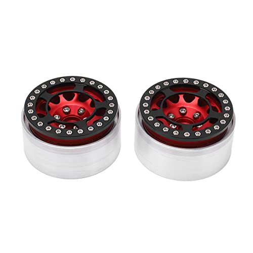 Cerlyiont 2 PCs Aluminiumlegierung Beadlock Wheel Rim Hub, RC Beadlock Wheel Wheel Hub Aluminium -Legierung hoher CNC -Bearbeitung 1,9 Zoll Fernbedienungssteuerauto Wheel -Hub (Rot) von Cerlyiont