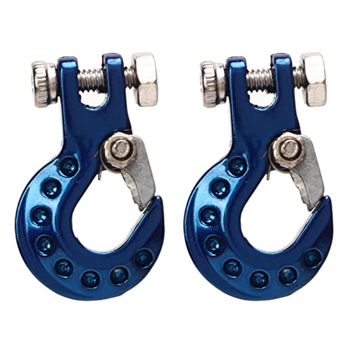 Cerlyiont 2 PCs RC Crawler Winch Haken, Aluminiumlegierung Simulation Kletterauto Schlepphaken, Metallanhänger -Schlepphaken für 1/10 SCX10 D90 D110 TF2 Kletterwagen RC -Autos Zubehör (Blau) von Cerlyiont