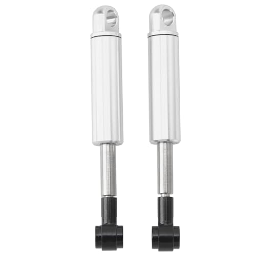 Cerlyiont 2 Pcs Aluminum Alloy Shock Absorber Damper Suspension Upgrade Parts, RC Shock Absorber Oil Damper for 1/14 Trailer Truck (Silver) von Cerlyiont