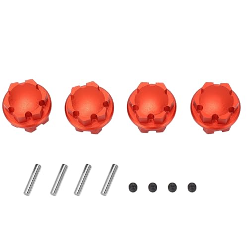 Cerlyiont 4 Stcs 17mm Aluminiumrad -Hub -Hub -Nuss, RC -Hub -Nussradantriebs -Hub -Hub -Hub -Adapter mit Stiften für RC -Auto -Upgrade -Teile (Red) von Cerlyiont