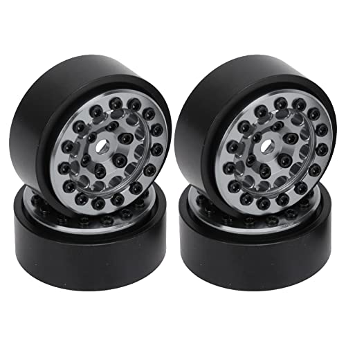 Cerlyiont 4 Stück RC Aluminium Legierung 1,0 "Beadlock-Radfelgen, Beadlock-Rad-Offset-Radfelgen, 1,0-Zoll-Radnabe, 12 Löcher, für FMS FCX24 1/24 Raupen-Auto-Upgrade-Teile (Du färbte) von Cerlyiont