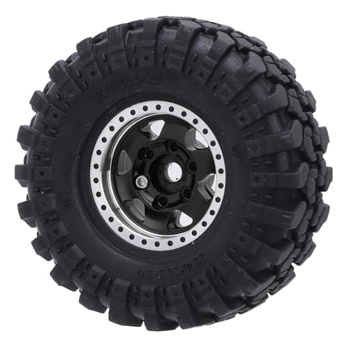 Cerlyiont 4pcs RC -Auto -Reifen -Set, einfache Installation des Zubehörs Kit Oval Wheel Hubs Aluminiumlegierung Hub und Gummi -Reifen -Set für 1/24 Kletterwagen im Maßstab (Black) von Cerlyiont