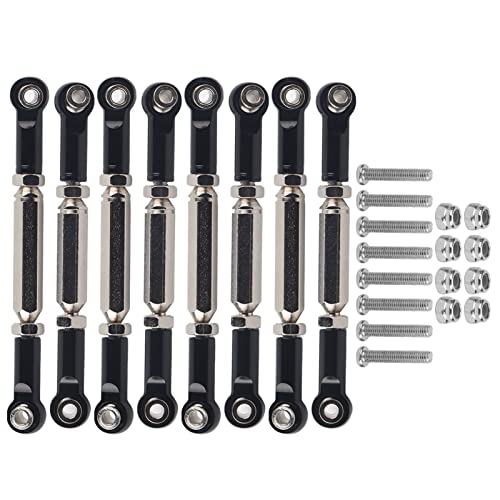 Cerlyiont 8 PCs Metall -Pull -Stange, Lenkung Servo -Verknüpfungsverknüpfung ARM -Spurstange, Enden Servo -Verknüpfungsstäbe, Endenanschluss, kompatibel mit WPL B14 C14 C24 C 14K C 24K Mn (Black) von Cerlyiont