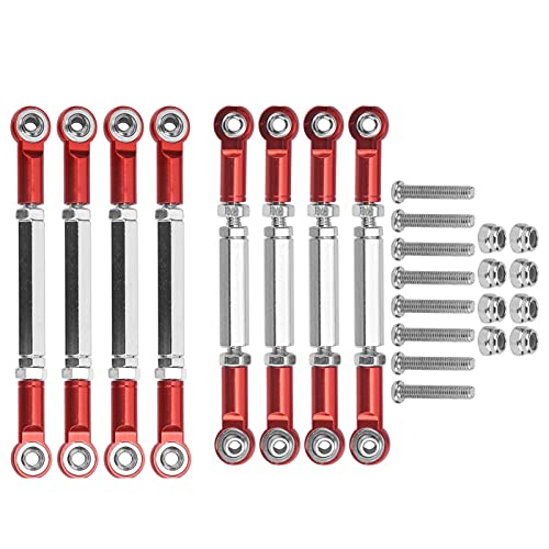 Cerlyiont 8 PCs Metall -Pull -Stange, Lenkung Servo -Verknüpfungsverknüpfung ARM -Spurstange, Enden Servo -Verknüpfungsstäbe, Endenanschluss, kompatibel mit WPL B14 C14 C24 C 14K C 24K Mn (Red) von Cerlyiont