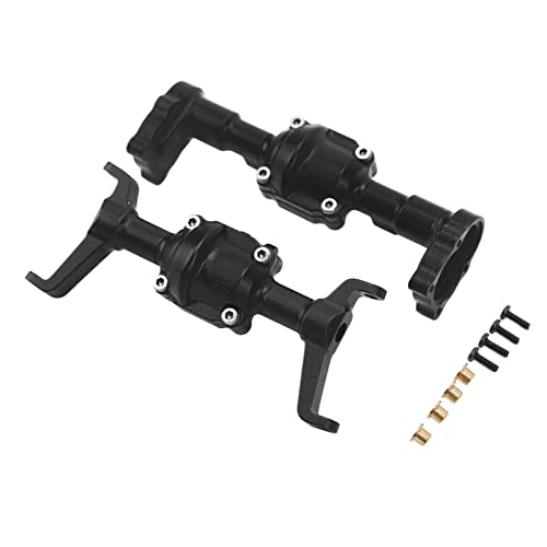 Cerlyiont Aluminum Alloy Front and Rear Axle Housings, CNC Axle Housing Set for FMS FCX24 1/24 RC Car, Rc Crawler Car Upgrade Parts (Black) von Cerlyiont