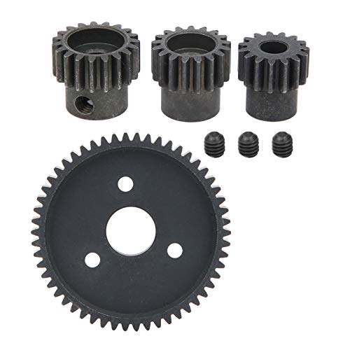 Cerlyiont RC -Metallstahl 54T Spurgetriebe, RC -Auto 54T Hartstahlgetriebe mit 15T/17T/19T -Gang für Schrägstrich 1/10 Modellauto von Cerlyiont