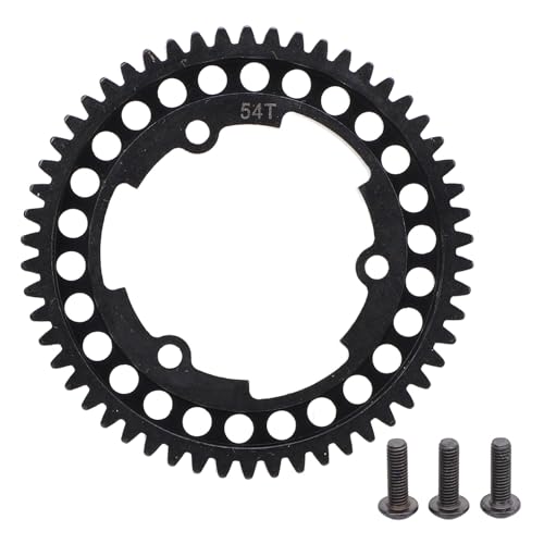 Cerlyiont Stahlsporngetriebe, RC -Auto Spurgetriebe, Stahl Fernbedienungsauto Hauptsporn Zahnradersatz, gehärteter Stahl -Upgrade Teilgetriebe für Slayer für Revo 3.3 52t (54T) von Cerlyiont