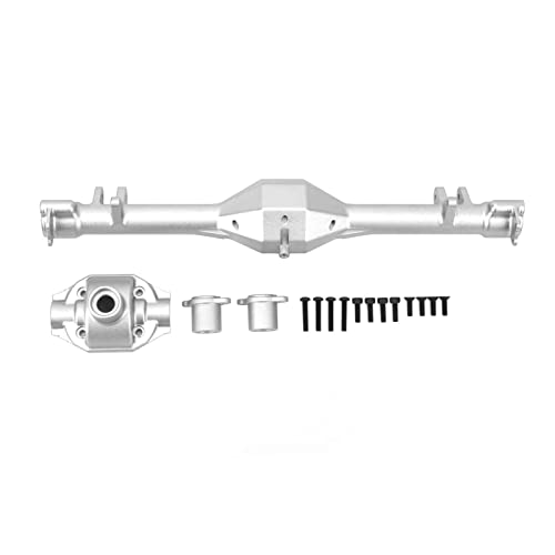 Cerlyiont Vorder- und Hinterachehäuser mit Aluminiumlegierung, RC -Autolegierung vorne und Hinterachse, vordere Achsen- und Hinterachse -Verbesserungstahlgetriebe für Losi Baj Rey 1/10 (Silber) von Cerlyiont
