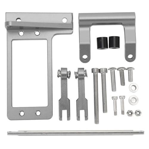 RC Servo Mount Pull Rod Kit, 1/10 Aluminum Alloy Hydraulic Rod with Servo Mount Kit for Model Car Off Road Adventure Grey von Cerlyiont