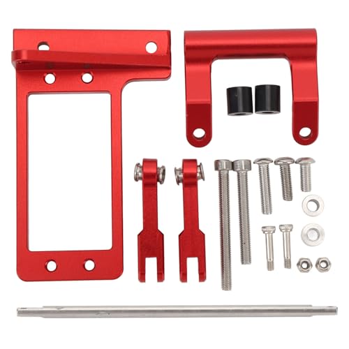 RC Servo Mount Pull Rod Kit, Servo -Halterung mit Hydrauliklenkungskit, Aluminiumlegierung RC Servo -Mount mit Hydrauliklenkungskit, rot von Cerlyiont