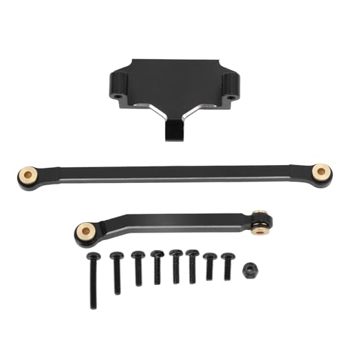 Servo Mount Steering Links Set, Aluminum Alloy Servo Mount, RC Car Steering Servo Mount Upgrade Parts for 1/18 4WD CP18P (Black) von Cerlyiont