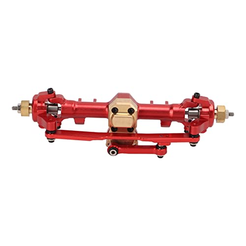 Vorderachse mit Aluminiumlegierung, Frontachse aus Aluminiumlegierung, RC -Frontachse für axiale SCX24 AXI90081 1/24 RC -LKWs Crawler -Upgrade -Teile (Rot) von Cerlyiont
