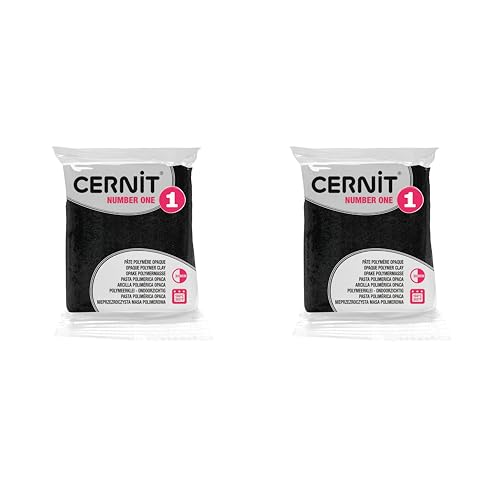 CERNIT CE9056100AMZC - Un lot de 2 Pains de Pâte Polymère NUMBER ONE - Pâte à Modeler à Cuire - Couleur Noir - 2 Blocs de 56 g CERNIT CE9056100AMZC - Un lot de 2 Pains de Pâte Polymère NUMBER ONE - Pâte à Modeler à Cuire - Couleur Noir - 2 Blocs de 56 g von Cernit