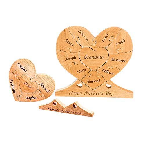 Personalisiertes Muttertagspuzzle, Holzpuzzle mit Namen, Herz-Puzzle, personalisierter Kunsttext mit 1–8 Familiennamen, Herz-Puzzle, perfekte Heimdekoration, Muttertag, Geburtstagsgeschenke für Mama Personalisiertes Muttertagspuzzle, Holzpuzzle mit Namen, Herz-Puzzle, personalisierter Kunsttext mit 1–8 Familiennamen, Herz-Puzzle, perfekte Heimdekoration, Muttertag, Geburtstagsgeschenke für Mama von Certykllp