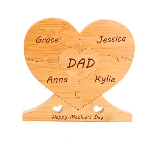 Personalisiertes Muttertagspuzzle, Holzpuzzle mit Namen, Herz-Puzzle, personalisierter Kunsttext mit 1–8 Familiennamen, Herz-Puzzle, perfekte Heimdekoration, Muttertag, Geburtstagsgeschenke für Mama Personalisiertes Muttertagspuzzle, Holzpuzzle mit Namen, Herz-Puzzle, personalisierter Kunsttext mit 1–8 Familiennamen, Herz-Puzzle, perfekte Heimdekoration, Muttertag, Geburtstagsgeschenke für Mama von Certykllp