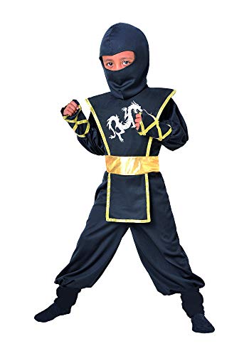 Kostüm F516-002 Ninja Kostüm 5-7 Jahre 116 cm schwarz und gold von Cesar