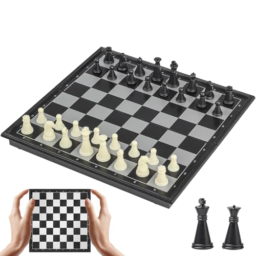 Cestamor Reiseschach Mini Schach Magnetisch Hochwertig Klappbare Schachbrett - Reise Schachspiel für Erwachsene Kinder - Chess Set 15 Zentimeter von Cestamor