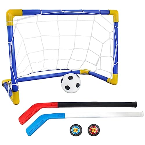 Cetfuro Mini- für Drinnen und Draußen, Sport, Fußball, Rahmen, Spielzeug, Kindergröße, Set zum Üben + Eishockey-Set von Cetfuro