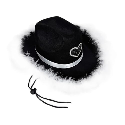 Cexiakong Damen Cowboyhut mit Flauschig und Glitzer Mütze Kopfbedeckung für Party Halloween Karneval Kostüm Kostümzubehör Dekoration Cowgirl Hut Cexiakong Damen Cowboyhut mit Flauschig und Glitzer Mütze Kopfbedeckung für Party Halloween Karneval Kostüm Kostümzubehör Dekoration Cowgirl Hut von Cexiakong