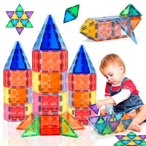 Cexovo 72 Teile Magnetische Bausteine, Magnetische Fliesen Magnet Bauspielzeug, Vorschule Lernen Sensorische Montessori Spielzeug Geschenke 3D Magnetbausteine für 3 4 5 6 7 8 Jahre Jungen und Mädchen Cexovo 72 Teile Magnetische Bausteine, Magnetische Fliesen Magnet Bauspielzeug, Vorschule Lernen Sensorische Montessori Spielzeug Geschenke 3D Magnetbausteine für 3 4 5 6 7 8 Jahre Jungen und Mädchen von Cexovo
