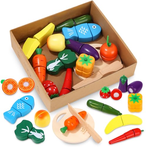 Cexovo Kinderküche Spielküche Zubehör aus Holz,Küchenspielzeug Küche Kinder Holzspielzeug Obst Gemüse Lebensmittel mit Klett-Verbindung Lernspielzeug Rollenspiele Pädagogisches Spielzeug Geschenk Cexovo Kinderküche Spielküche Zubehör aus Holz,Küchenspielzeug Küche Kinder Holzspielzeug Obst Gemüse Lebensmittel mit Klett-Verbindung Lernspielzeug Rollenspiele Pädagogisches Spielzeug Geschenk von Cexovo