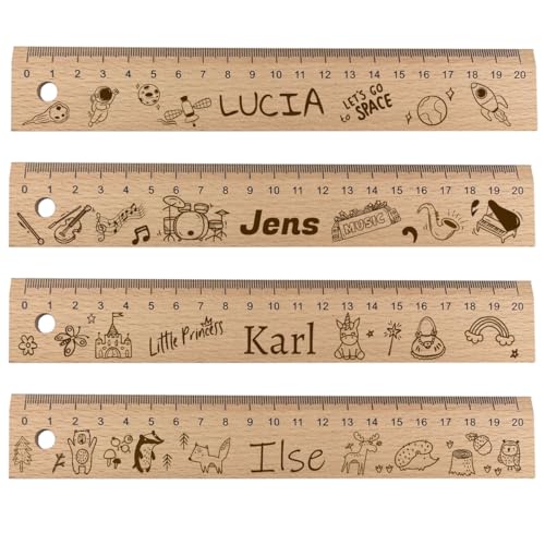 Cezool Personalisiertes Holzlineal für Kinder - 20 cm zur Einschulung 2024 mit Namen & niedlichen Motiven - Ideal für Mädchen & Jungen Schulanfang & Schultütenfüllung Cezool Personalisiertes Holzlineal für Kinder - 20 cm zur Einschulung 2024 mit Namen & niedlichen Motiven - Ideal für Mädchen & Jungen Schulanfang & Schultütenfüllung von Cezool