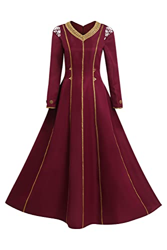 Chahouk Damen Erwachsene Rhaenyra Targaryen Cosplay Kostüm Rot Langes Kleid Drache Krieger Kostüm Mittelalter Prinzessin Outfit Chahouk Damen Erwachsene Rhaenyra Targaryen Cosplay Kostüm Rot Langes Kleid Drache Krieger Kostüm Mittelalter Prinzessin Outfit von Chahouk