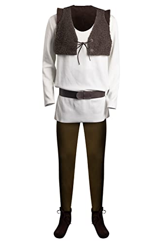 Chahouk Grünes Monster-Cosplay-Kostüm, weißes Oberteil, braune Plüschweste, Hose, Gürtel, Schuhüberzug, Zubehör, komplettes Outfit-Set Chahouk Grünes Monster-Cosplay-Kostüm, weißes Oberteil, braune Plüschweste, Hose, Gürtel, Schuhüberzug, Zubehör, komplettes Outfit-Set von Chahouk