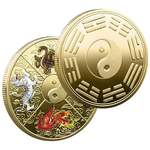 Chaies Chinesische Münze, - -Münze, aus Metall, chinesisches Tai Chi | Gedenkmünze, Rubbelwerkzeug für alte Lotterielostifte, Geburtstagspartyzubehör und von Chaies