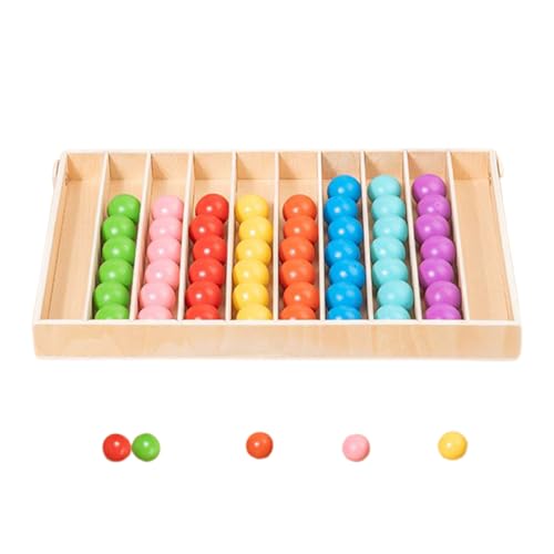 Chaies Farbensortier Sinnes Spielzeug | Bälle Farbensortierspiel,Holzspielzeug Zur Intelligenzförderung - Für Mädchen Klassenzimmer Hausunterricht Kindergarten Nachhilfe Reisen Geburtstag Weihnachten von Chaies
