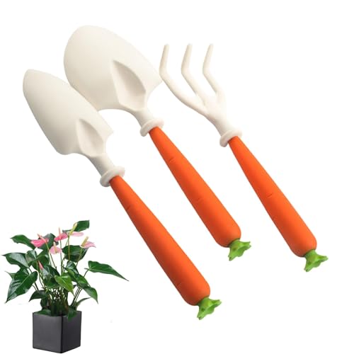 Chaies Gartenwerkzeuge für Gartengeräte, Gartenwerkzeug-Set für | Gartenwerkzeug-Set mit Rechenschaufel und Griff in Karottenform | Robuste Gartenpflanzenwerkzeuge, Spielzeug von Chaies