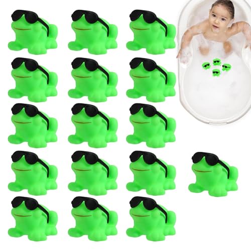 Chaies Grünes Froschspielzeug für Kinder, Gummifroschspielzeug - 16 Stück grüne Mini-Froschspielzeuge, Großpackung | Gummi- -Frosch-Spielzeug, groß, kleines grünes Frosch-Spielzeug, von Chaies