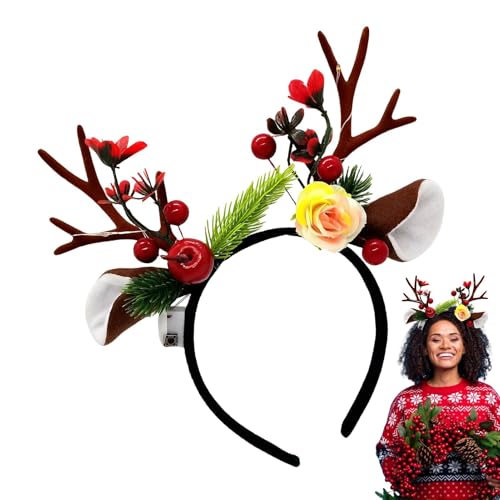 Chaies Leuchtendes Urlaubs-Stirnband, Weihnachts-Rentier Geweih, Haarband aus Rentierholz mit Lichtern, niedliche Haardekorationen für Foto-Requisiten, Versammlungen Chaies Leuchtendes Urlaubs-Stirnband, Weihnachts-Rentier Geweih, Haarband aus Rentierholz mit Lichtern, niedliche Haardekorationen für Foto-Requisiten, Versammlungen von Chaies