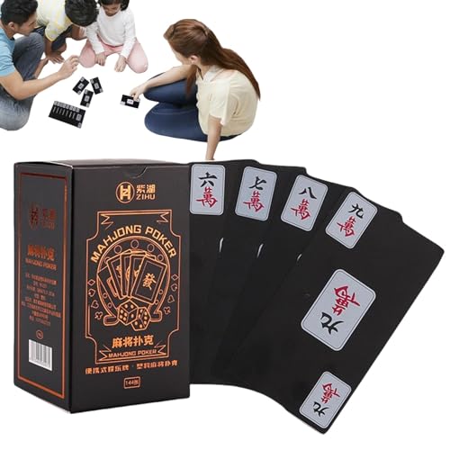 Chaies Mahjong-Spielkarten, Mahjong-Spiel | Mahjong-Kartenspiel aus PVC, geeignet für Reisen, Mahjong-Spiel für Erwachsene, leise, Gesellschaftskarten für Anfänger, Familientreffen, von Chaies