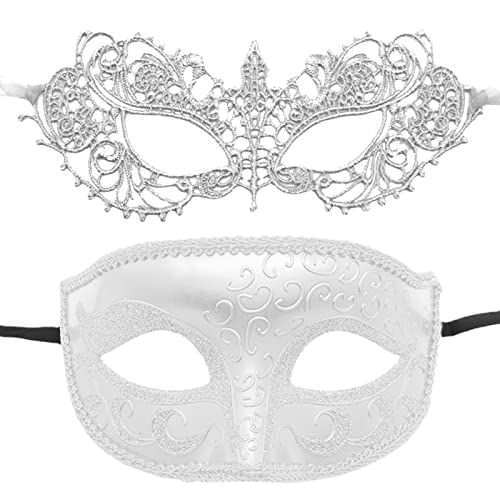 Chaies Maskerade für Paare, Gesichtsbedeckung für Maskenball | 2-teiliges geheimnisvolles Spitzen-Gesichtsbedeckungs-Set,Party-Kostüm-Zubehör, Maskerade-Gesichtsbedeckung für Karneval von Chaies