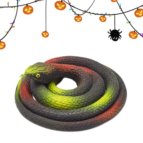 Chaies Schlangen Spielzeug, die echt aussehen, Simulationsschlange 31,5 Zoll | Streichspielzeug für drinnen und draußen für Halloween Aprilscherz, Gags und gruseliges Zubehör von Chaies