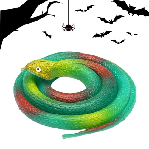 Chaies Schlangen Spielzeug, die echt aussehen, faltbar, 31,5 Zoll | Gartenschlangen-Zubehör, um Vögel fernzuhalten, Aprilfisch-Streiche und Halloween-Dekoration von Chaies