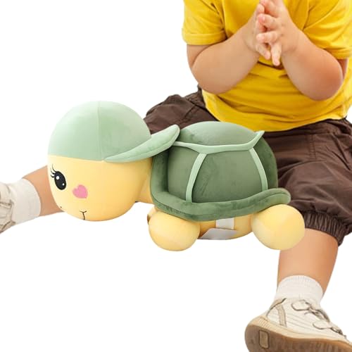 Chaies Stofftier Schildkröte | Plüsch Schildkröte Mit Design - Dekofigur Als Reisebegleiter Für Kinderzimmer Mit Strandmotiv von Chaies