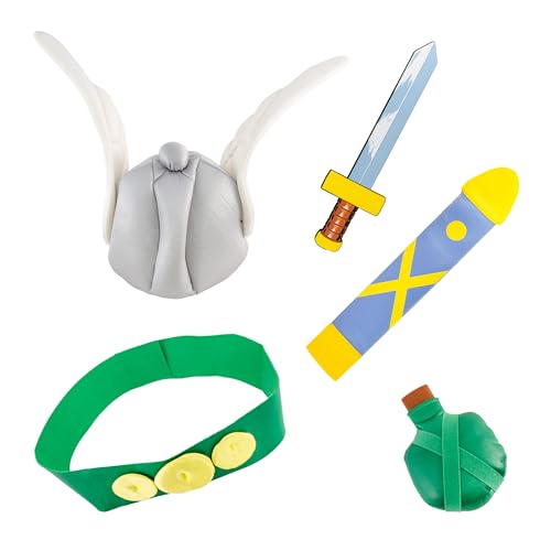 Chaks - Asterix Kostümzubehör, 5-teiliges Set für Kinder, Asterix und Obelix, Accessoires für Karneval und Comic Con von Chaks