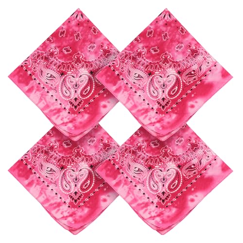Chaks - Bandana 4er Set Rosa, Halstuch, Kopftuch, Haarband, Tuch 54 x 54 cm mit Paisley Muster für Festival & Alltag Chaks - Bandana 4er Set Rosa, Halstuch, Kopftuch, Haarband, Tuch 54 x 54 cm mit Paisley Muster für Festival & Alltag von Chaks