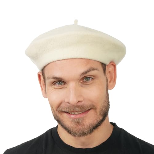 Chaks - Baskenmütze für Erwachsene, klassischer französischer Stil, Beret aus Wolle, Maler Hut für Karneval, Mottoparty von Chaks