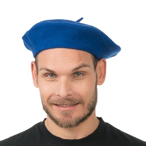 Chaks - Baskenmütze für Erwachsene, klassischer französischer Stil, Beret aus Wolle, Maler Hut für Karneval, Mottoparty von Chaks