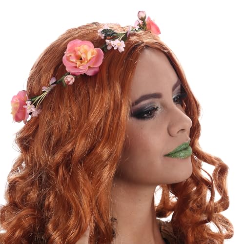 Chaks - Blumenkranz, Haarband mit Rosa Kunstblumen, Stirnband mit Blumen, Damen, Haarschmuck, Festival, JGA, Karneval, Party Chaks - Blumenkranz, Haarband mit Rosa Kunstblumen, Stirnband mit Blumen, Damen, Haarschmuck, Festival, JGA, Karneval, Party von Chaks