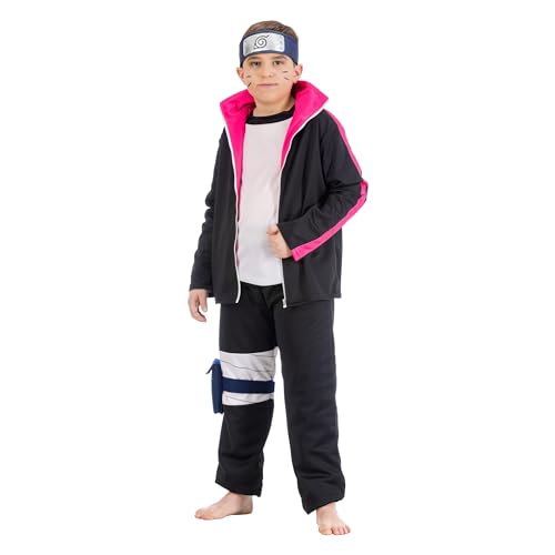 Chaks Boruto Kostüm Boruto Uzumaki für Kinder Gr. 128-152 schwarz Naruto Manga Fasching Karneval Cosplay Anime Kostüm (128) von Chaks