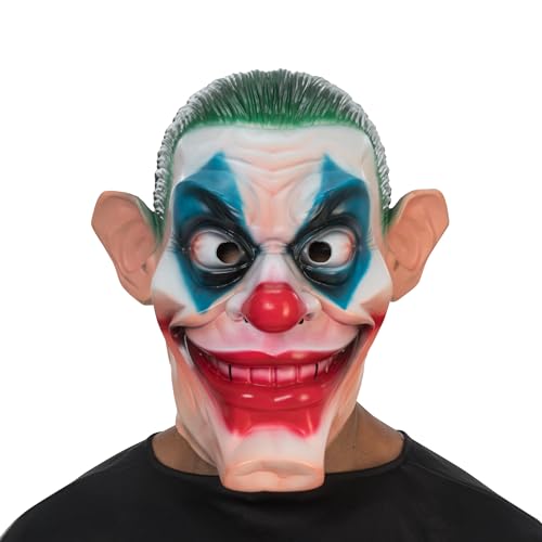 Chaks - Clown Maske aus Schaumstoff, Horror Maske, Vollmaske, Kostüm Accessoires für Halloween, Karneval & Mottoparty von Chaks