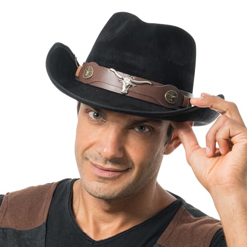 Chaks - Cowboy Hut Wildlederoptik, Westernhut für Damen und Herren, Karneval, Festival, Wilder Westen Kostüm Accessoires Chaks - Cowboy Hut Wildlederoptik, Westernhut für Damen und Herren, Karneval, Festival, Wilder Westen Kostüm Accessoires von Chaks