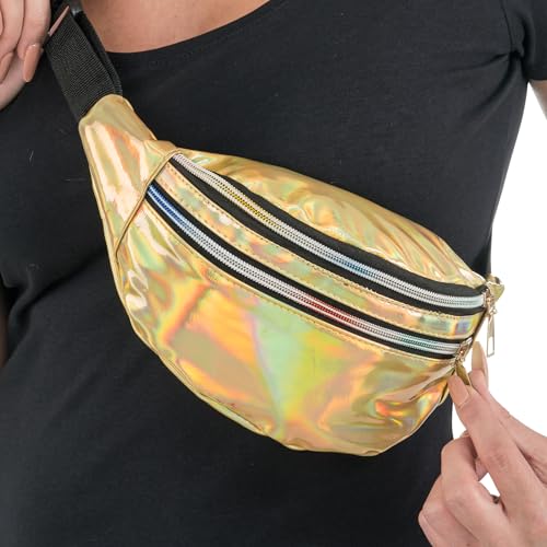 Chaks - Crossbody Moon Bag, Holografische Tasche inkl. 2 Fächer, Bauchtasche für Festival oder Mottoparty Chaks - Crossbody Moon Bag, Holografische Tasche inkl. 2 Fächer, Bauchtasche für Festival oder Mottoparty von Chaks