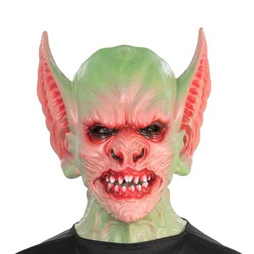Chaks - Goblin Maske aus Schaumstoff, Vollmaske in Grün mit roten Details, Kostüm Accessoires für Halloween & Karneval Chaks - Goblin Maske aus Schaumstoff, Vollmaske in Grün mit roten Details, Kostüm Accessoires für Halloween & Karneval von Chaks