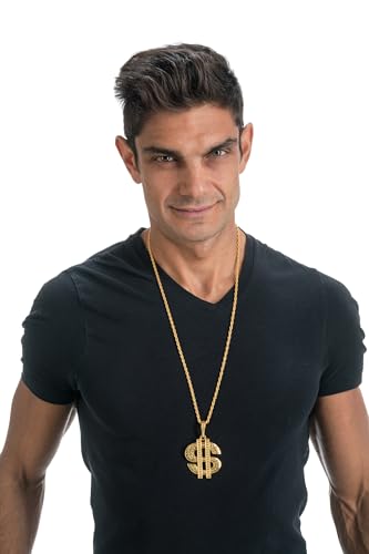 Chaks - Goldkette, Rapper Halskette im 90er Jahre Hip Hop Stil, Kostüm Accessoire für Karneval, Party, 80er Jahre Trainingsanzug Chaks - Goldkette, Rapper Halskette im 90er Jahre Hip Hop Stil, Kostüm Accessoire für Karneval, Party, 80er Jahre Trainingsanzug von Chaks